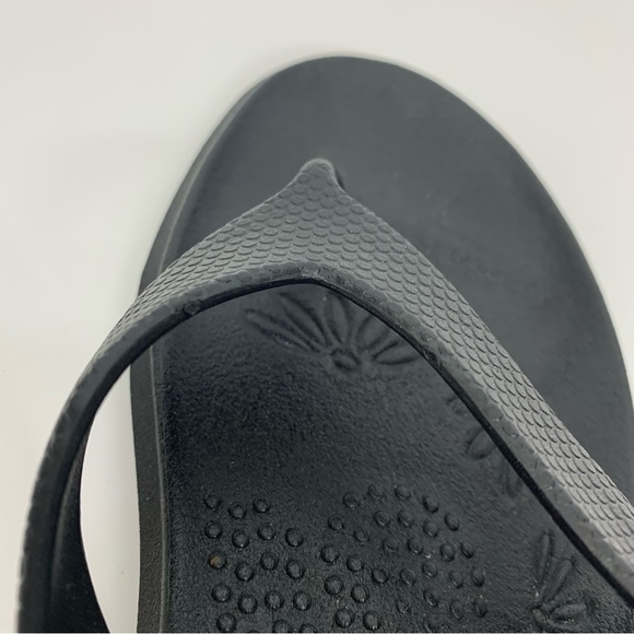 Okabashi Splash Solid Black Comfort Flip Flops Sandals Elevated Heel Size M/L - Picture 11 of 15